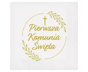 Serwetki Pierwsza Komunia kłosy 33x33cm 20szt - Godan - Pamiątka Pierwszej Komunii Świętej - miniaturka - grafika 1