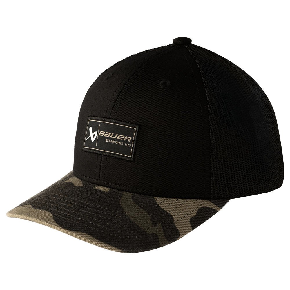 Dziecięca czapka z daszkiem Bauer Curved Brim 2 Tone Camo Snapback Black