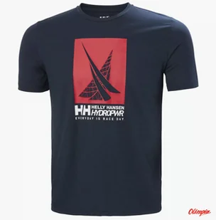 Koszulka męska HELLY HANSEN HP Race Graphic - Navy - Koszulki męskie - miniaturka - grafika 1
