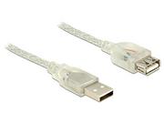 Kable USB - Delock Kabel USB A - A M/Ż 5.00m transparent 83885 - miniaturka - grafika 1
