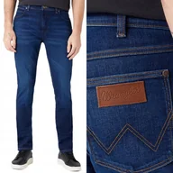 Spodnie męskie - Wrangler LARSTON SLIM TAPERED Brushed Stone 365 WARM CIEMNY DżINS W32 L32 - miniaturka - grafika 1