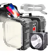 Latarki - Szperacz Latarka Akumulatorowa Dwustronna Powerbank Bardzo Mocna Usb Led - miniaturka - grafika 1