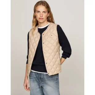 Tommy Hilfiger Puchowy bezrękawnik + saszetka | Regular Fit - Kurtki damskie - miniaturka - grafika 1