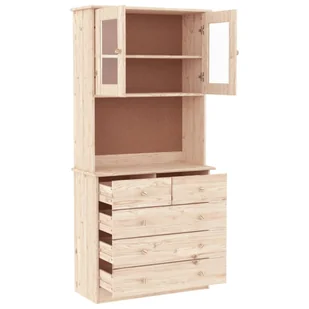 Kredens ALTA, 77x35x165 cm, lite drewno sosnowe Lumarko! - Kredensy - miniaturka - grafika 5