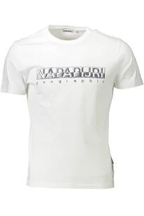 T-SHIRT Z KRÓTKIM RĘKAWEM NAPAPIJRI MĘSKI BIAŁY - Napapijri - Koszulki i topy damskie - miniaturka - grafika 1