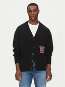 Swetry męskie - Guess Jeans Kardigan M5RR31 Z3HM1 Czarny Regular Fit - miniaturka - grafika 1