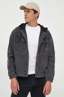 Kurtki męskie - Armani Exchange kurtka jeansowa męska kolor czarny przejściowa - grafika 1