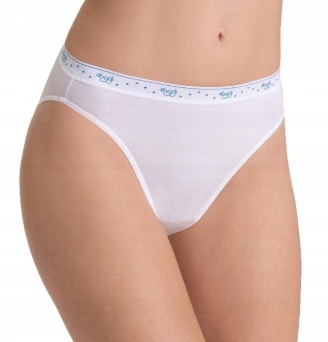 SLOGGI MAJTKI FIGI DAMSKIE Z LOGO BIAŁE WYŻSZY STAN 44 J7A