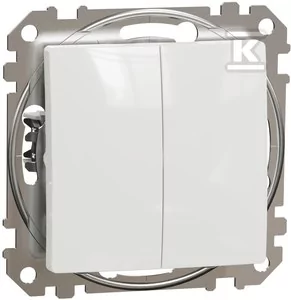 Schneider Electric Łącznik podwójny schodowy, biały SEDNA DESIGN - Wyłączniki światła i elektryczne - miniaturka - grafika 1