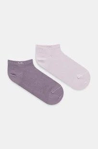Calvin Klein skarpetki damskie kolor fioletowy - Skarpetki damskie - miniaturka - grafika 1