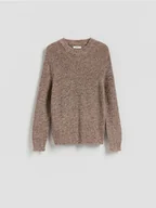 Swetry męskie - Reserved - Strukturalny sweter - brązowy - miniaturka - grafika 1