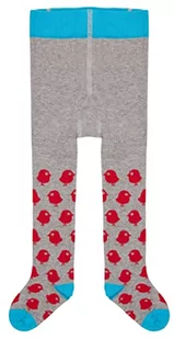 loud + proud Rajstopy dziecięce, uniseks, z certyfikatem GOTS, Szary/Birds, 122-128 - Rajstopy - miniaturka - grafika 1