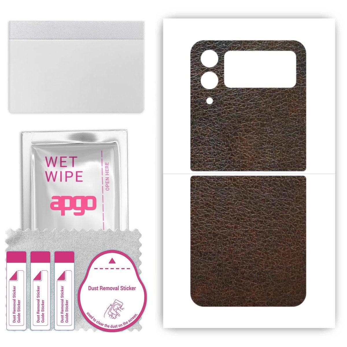 Folia naklejka skórka strukturalna na TYŁ do Samsung Galaxy Z Flip4 - Skóra Brązowa - apgo SKINS