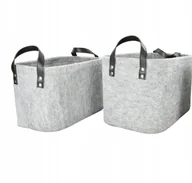 Dekoracje domu - Kosz Do Przechowywania Ozdobny Szary 33 Cm - miniaturka - grafika 1