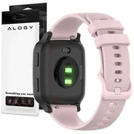 Akcesoria do smartwatchy - Pasek uniwersalny Alogy Strap z klamrą na smartwatch zegarek 18mm różowy - miniaturka - grafika 1