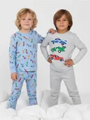 Piżamy chłopięce - Sinsay - Piżamy dwuczęściowe 2 pack - szary - miniaturka - grafika 1