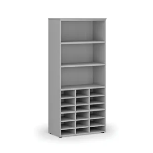 Regał sortujący PRIMO GRAY, 1781 x 800 x 420 mm, 18 przegród, szary - Regały biurowe - miniaturka - grafika 1