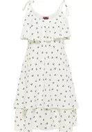 Sukienki - myMo ROCKS Damska letnia sukienka z nadrukiem wiśni, biała wełna, S - miniaturka - grafika 1