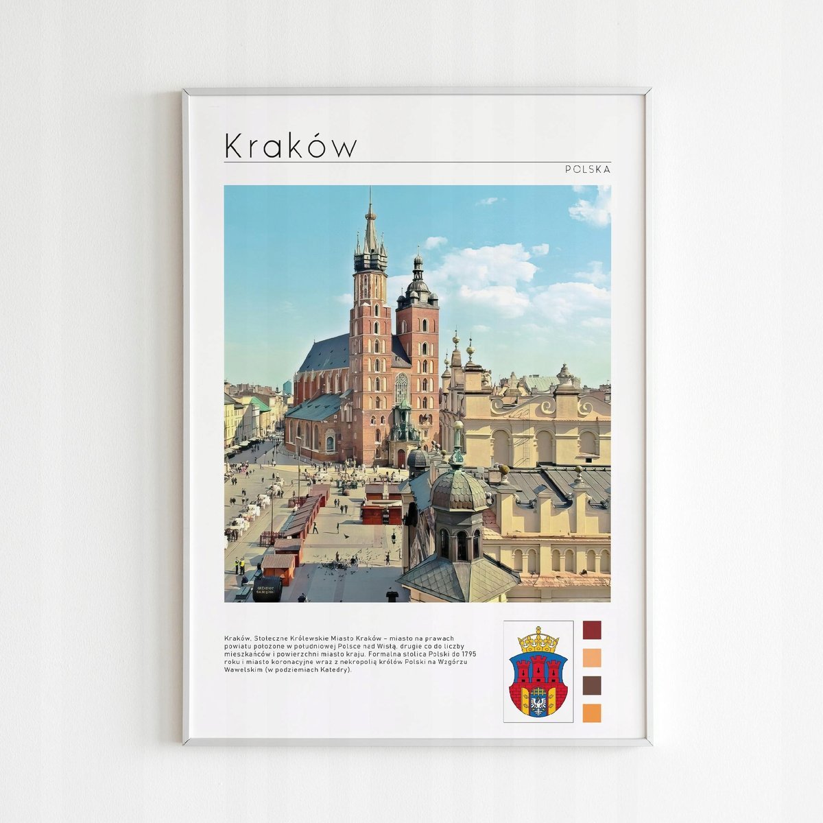 PODKŁADKA POD MYSZ Z Nadrukiem 22x18cm Miasta Polski - Kraków Tekst Prezent