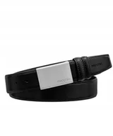 Paski - Pasek Męski Do Spodni Skórzany Skóra Naturalna PUCCINI Czarny PAM05(3.5)M 1 - miniaturka - grafika 1