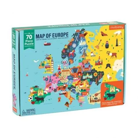 Mudpuppy MAPA EUROPY puzzle z elementami w kształcie państw 70 el. MP51943