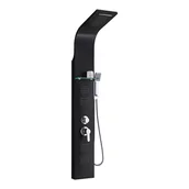 Panele prysznicowe - Leziter Panel prysznicowy z hydromasażem Alegro Black, stal nierdzewna - miniaturka - grafika 1