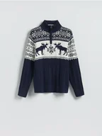 Swetry męskie - Reserved - Sweter z golfem - granatowy - miniaturka - grafika 1