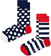 Skarpetki męskie - Happy Socks kolorowe i zabawne skarpetki 2-Pack Classic Big Dot Socks Rozmiar 36-40 - miniaturka - grafika 1