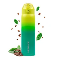 Kubki termiczne - Kubek termiczny stalowy 500ml Termos z ustnikiem żółto-zielony - miniaturka - grafika 1