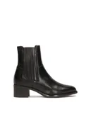 Botki damskie - Skórzane botki z elastycznymi gumkami - miniaturka - grafika 1