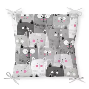 Poduszka na krzesło Minimalist Cushion Covers Gray Cats, 40x40 cm - Poduszki na krzesła - miniaturka - grafika 1