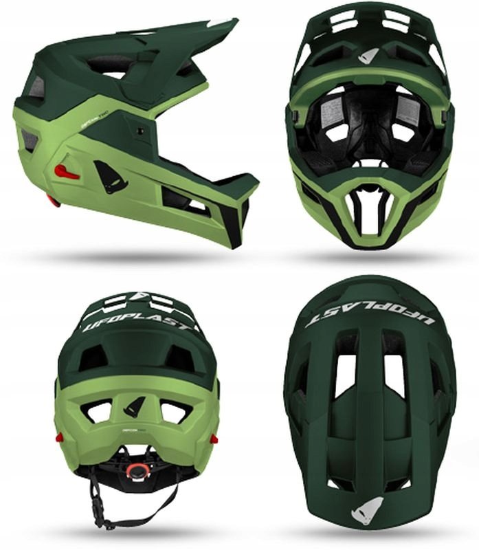 Ufo Kask Rowerowy Mtb E-Bike Defcon-Two Z Wypinaną Szczęką Kolor Zielony/