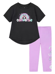 Converse 2-częściowy zestaw w kolorze czarno-fioletowym - Kaftaniki dla niemowląt - miniaturka - grafika 1