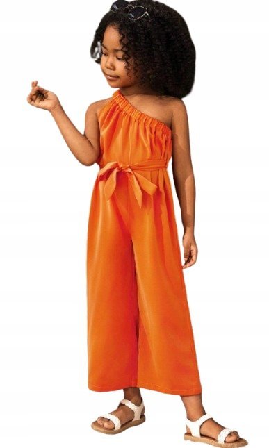 SHEIN KOMBINEZON DZIEWCZĘCY POMARAŃCZOWY CASUAL 98-104cm ŁAH
