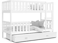 Łóżka dla dzieci i młodzieży - Łóżko piętrowe 190x80 białe Nemo 3-osobowe - miniaturka - grafika 1