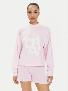 adidas Bluza French Terry Print IS4299 Różowy Loose Fit - Bluzy damskie - miniaturka - grafika 1