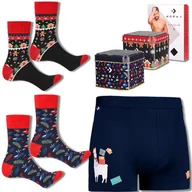 Majtki męskie - ŚWIĄTECZNY ZESTAW BOKSERKI MĘSKIE SKARPETY PREZENT ŚWIĘTA 3-PAK MORAJ XXL - miniaturka - grafika 1