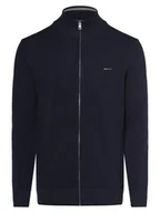 Swetry męskie - Gant - Kardigan męski, niebieski - miniaturka - grafika 1