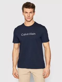 Koszulki męskie - Calvin Klein T-Shirt Raised Striped Logo K10K108842 Granatowy Regular Fit - grafika 1