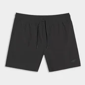 Kąpielówki męskie - Męskie szorty plażowe kąpielowe z wewnętrznymi majtkami siatkowymi 4F 4FWSS25UBDSM134-20S Czarny - miniaturka - grafika 1