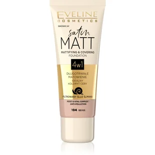 Eveline Satin Matt podkład 4w1104 Beige 30ml - Podkłady do twarzy - miniaturka - grafika 1