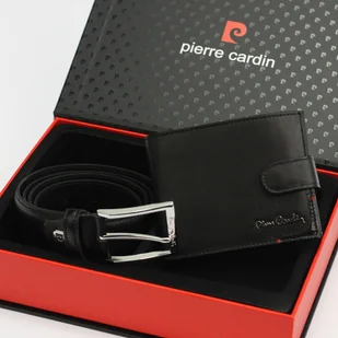 Męski zestaw skórzany pasek portfel Pierre Cardin - Paski - miniaturka - grafika 1