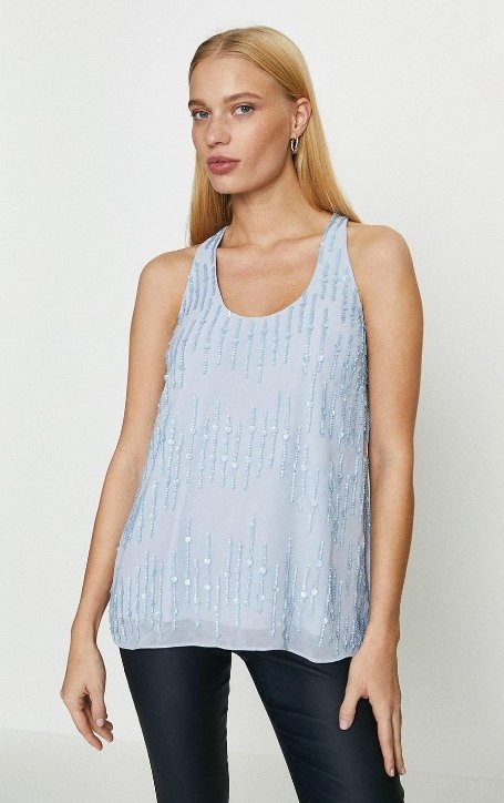 0a0f3_c Coast Top Damski Niebieski z Cekinami 38