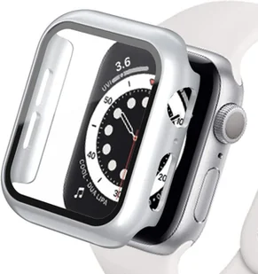 ETUI NA SMARTWATCH APPLE WATCH SERII 7 45mm SREBRNA OBUDOWA ZE SZKŁEM - Akcesoria do smartwatchy - miniaturka - grafika 1