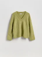 Swetry damskie - Reserved - Sweter oversize - zielony - miniaturka - grafika 1