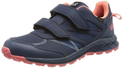 Jack Wolfskin Dziecięce buty trekkingowe Woodland Texapore Low Vc K, Granatowa ró?a - 27 EU
