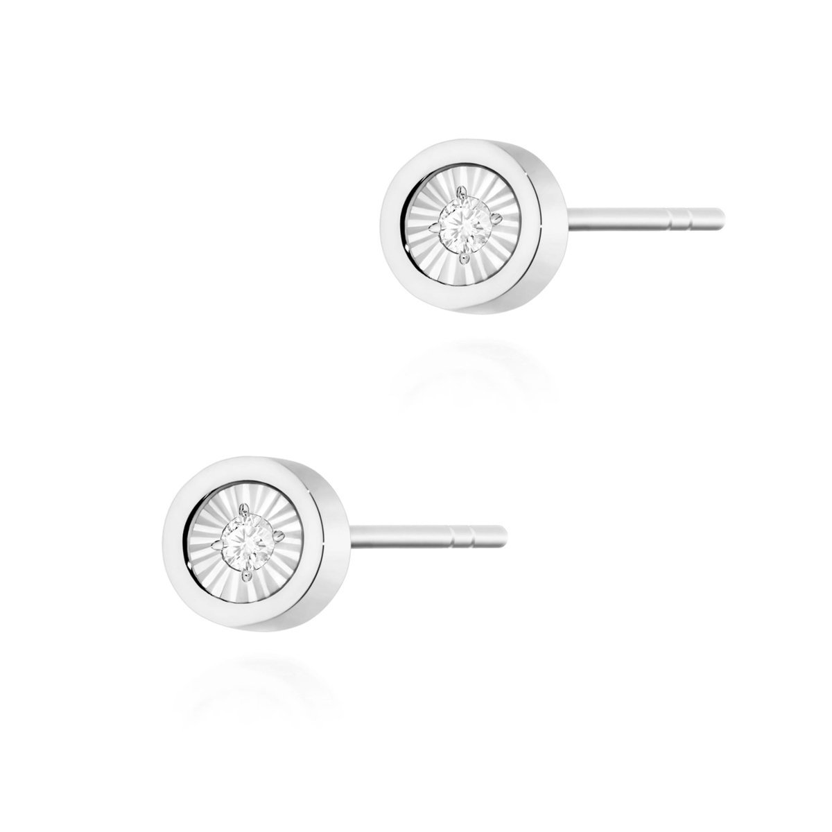 Złote kolczyki Diament 2 x 0,08ct białe złoto pr. 585