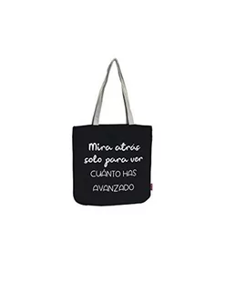 Econanos Econanos Hellobags2019 płócienna i plażowa torba na zakupy, 38 cm, czarna (NEGRO) N-003-MIRAATRÁS - Torebki damskie - miniaturka - grafika 1