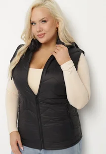 Czarna Kamizelka Pikowana z Odpinanym Kapturem Ravisara - Kamizelki damskie - miniaturka - grafika 1