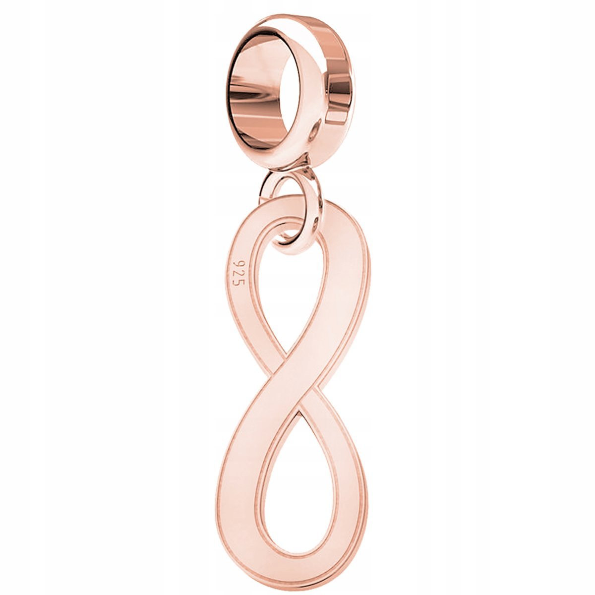 Charms Pozłacany z Nieskończonością Infinity Blaszka z Ósemką SREBRO 925
